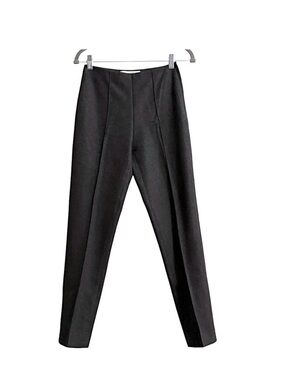 MIU MIU Sz 40 (US S) Gray Wool Ankle Trousers With Front Seam Side Zipper